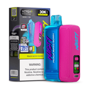 Nasty VERSA 30k - Pink and blue vape device with 'Nasty' branding next to its packaging on a white background