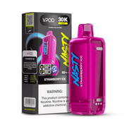 NASTY VERSA Hybrid Pod  - Pink Nasty strawberry ice vape device with packaging on a white background