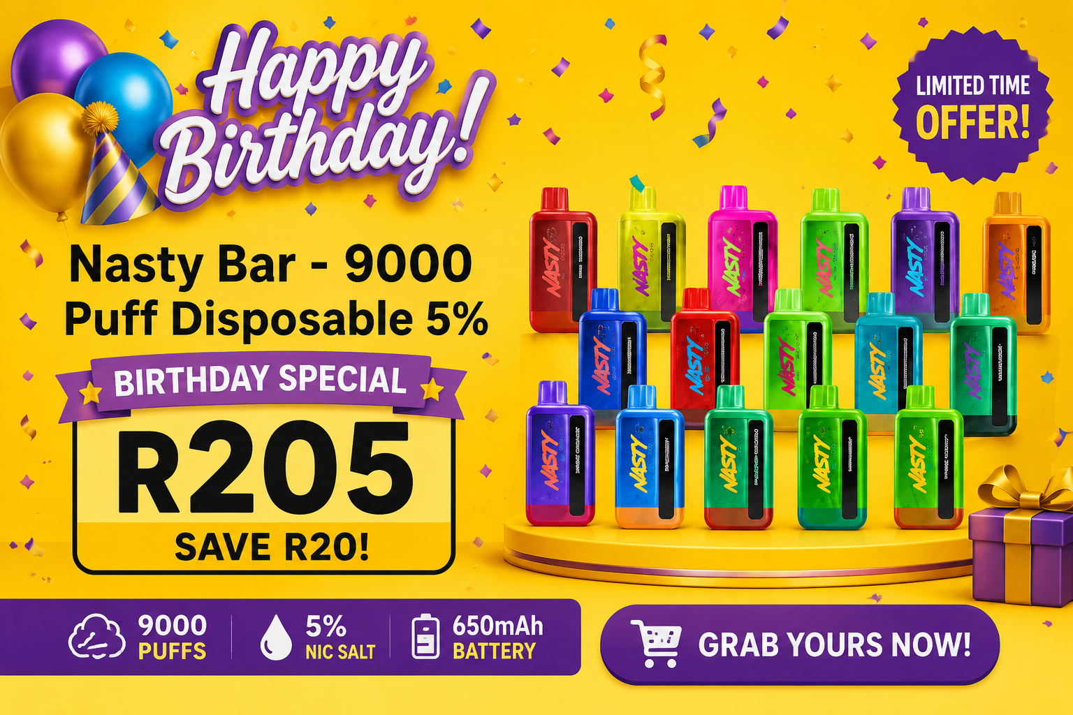 Nasty Bar 9000 USB-C Rechargeable Vape