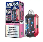 Nexa 40000 disposable vape in red color displayed with box
