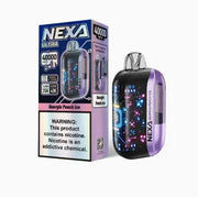 Nexa 40000 disposable vape in purple and blue gradient color next to box