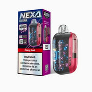 Nexa 40000 disposable vape in pink and red color with product packaging