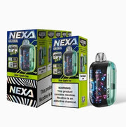 Nexa 40000 disposable vape in green color beside packaging