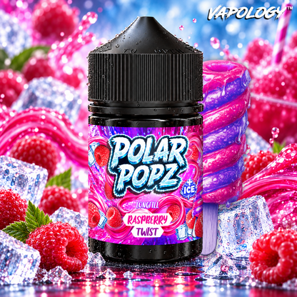 Polar Popz Raspberry Twist 60ml MTL flavour shot bottle - new packaging
