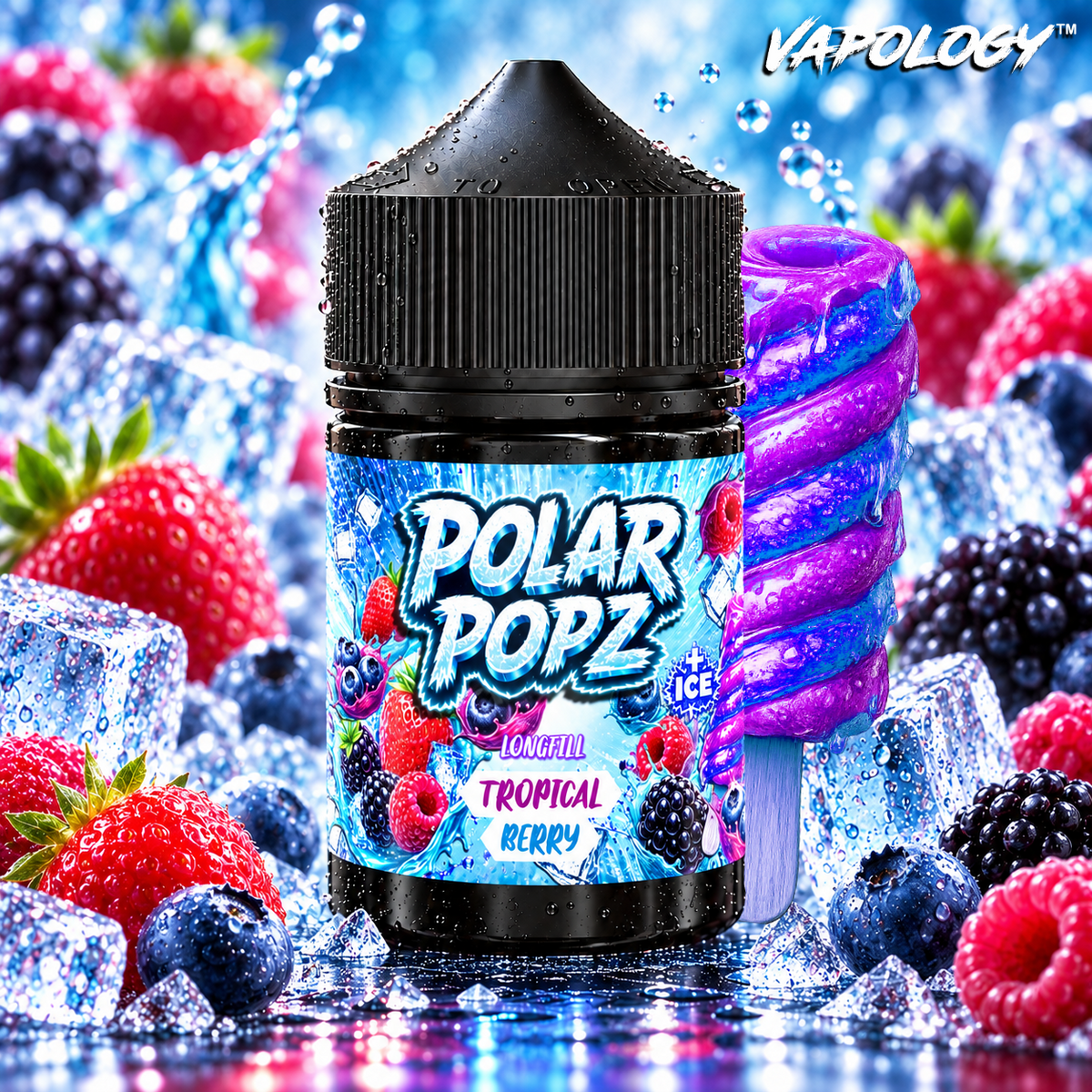 Polar Popz Tropical Berry 60ml Salt MTL longfill flavour shot - current packaging