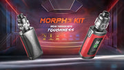 SMOK Morph 3 230W Starter Kit vape devices displayed on red and dark gradient background