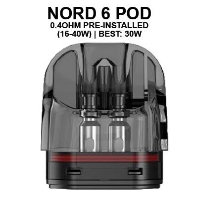 SMOK Nord 6 Empty Top-Fill Pod - No Coil Included - Uses RPM 4 Coils