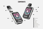 SMOK Novo GT Box Pod Kit vape with detailed display interface shown beside packaging