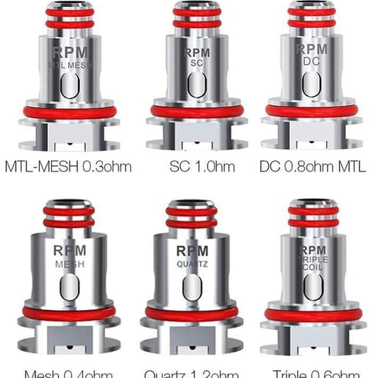 SMOK original RPM replacement coil family 0.3 ohm, 0.4 ohm, 0.8 ohm and 0.6 ohm triple