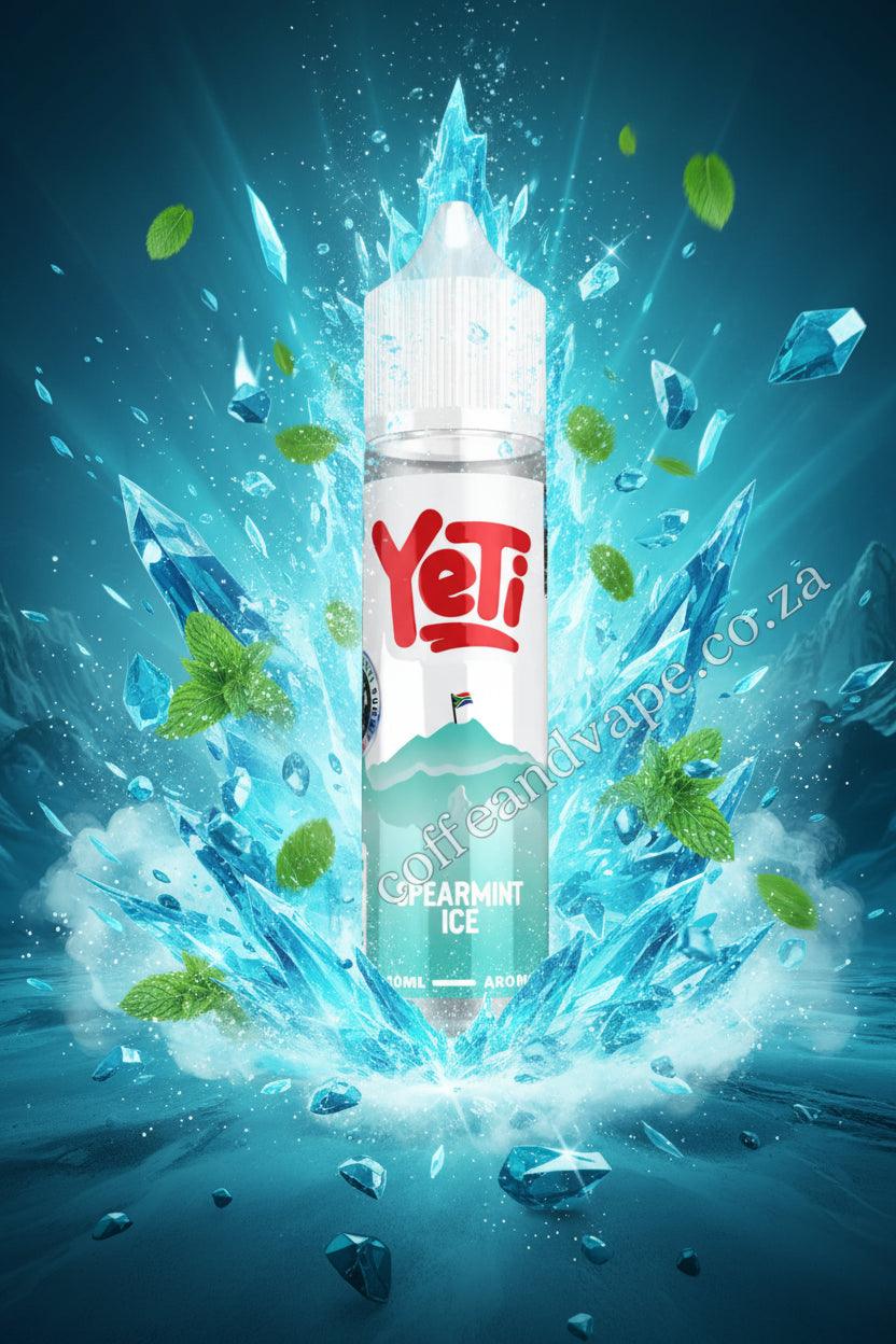 Yeti Spearmint Ice vape juice bottle on a white background