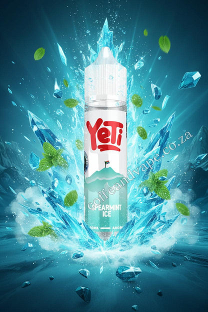 Yeti Spearmint Ice vape juice bottle on a white background