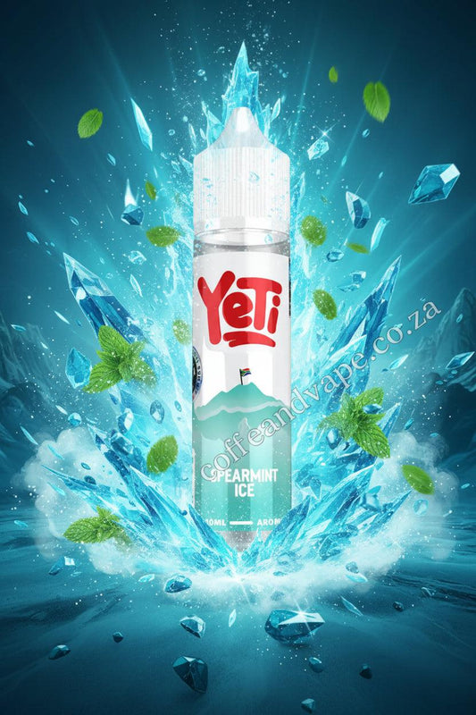 Yeti Spearmint Ice vape juice bottle on a white background