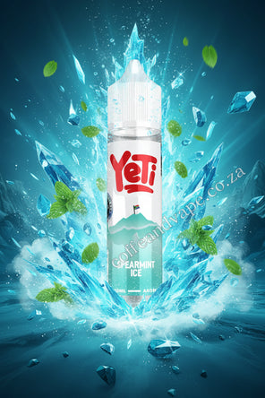 Yeti Spearmint Ice vape juice bottle on a white background