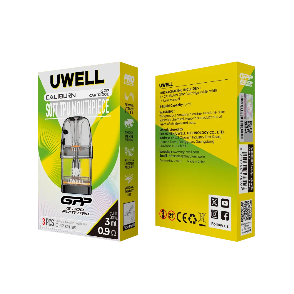 Uwell Caliburn GPP Soft TPU Mouthpiece Pod 0.9 Ohm 3ml