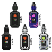 Vaporesso ARMOUR MAX Kit vape devices in black, red, purple, green, and silver colors displayed on white background