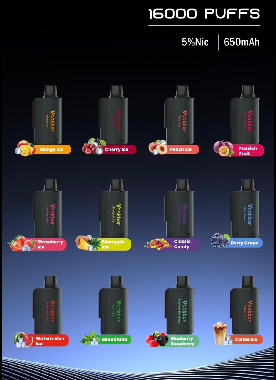Vookbar LUXE X 16K prefilled pod flavour lineup