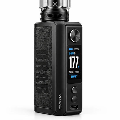 VOOPOO Drag 6 Kit controls display and USB-C charging port close-up